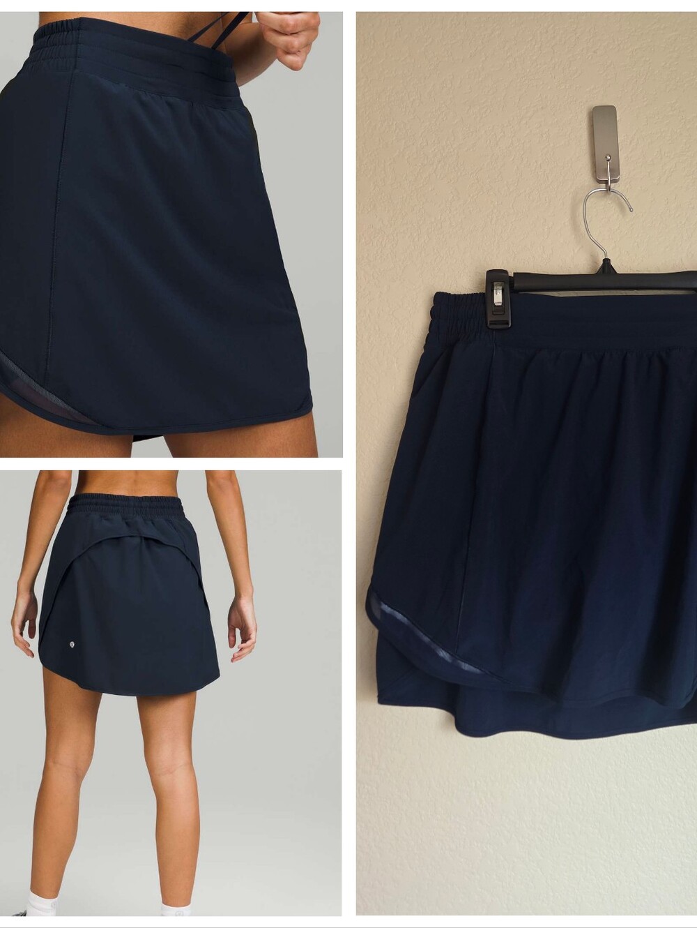 Lululemon Hotty Hot High Rise Skirt Long Navy Blue Size 10